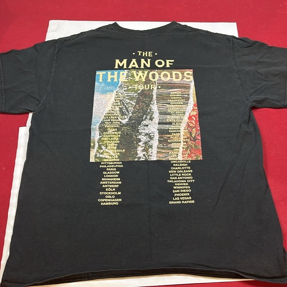 Justin Timberlake The man in the woods BLACK Concert shirt TOUR dates T shirt Lg - Picture 11 of 11